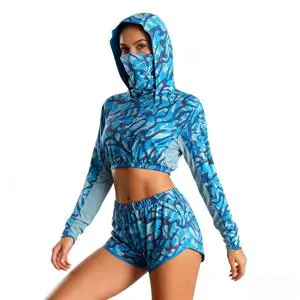 Top-notch Quality Custom Plus Size Womens Clothing UV Protection Long Sleeve Fishing Shirt Women Face Mask Hoodie