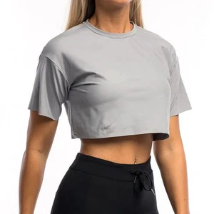 Women's Plus Size Custom Logo Crop Tops Lace Winter Breathable Short Sleeve T-Shirts