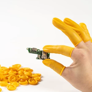 Anti-Static Disposable Nitrile Safety Gloves Beige Industrial Protective Finger Cots Hand-Rolled Dust-Free Powder-Free