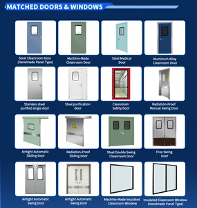 SHARBON New GMP Modular Dust-Free HEPA Filter Stainless Steel Fire/Water Resistant Clean Room Equipment Door Accessories Ceiling