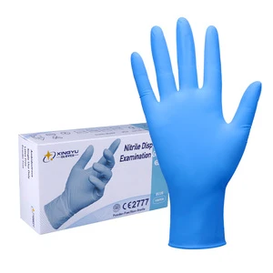 XINGYU CE 4mil Thickness Disposable Blue Nitrile Gloves Box Powder Free Waterproof Disposable Powder Free Nitrile Gloves