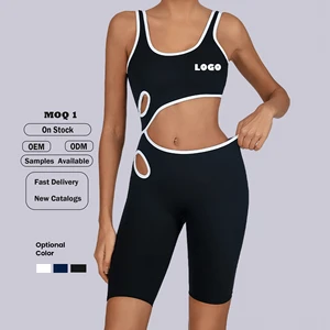 Sleeveless Sports Jumpsuit Woman Fitness Overalls Short Workout Rompers Women Gym Bodysuits Female Push up Yoga One-Piece Suit