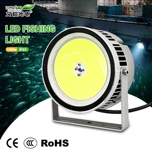 Custom Factory High Penetration 1000W Cyan LED Fishing Light IP65 Marine Boat Night Luring Light for Commercial Deep Sea Fishing