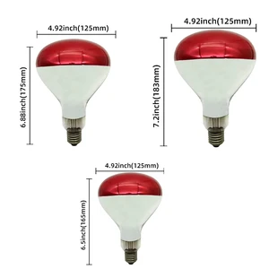Hot Sale Durable Glass Body Smart Resistant Infrared Lights Bulb Heat Lamp for Chicken Farm
