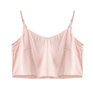 OEM Manufacture Silk Camisole Top Short Silk Vest for Woman