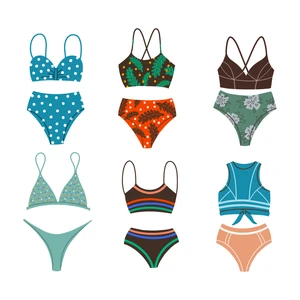 OEM ODM Women's Swimwear Summer Surfing Swimming Bikini Custom Logo Spandex Polyester Breathable Quick Dry Bikini Set