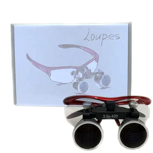 Dental Medical Surgery Magnifier Binocular Loupes Glass With LED Head Light