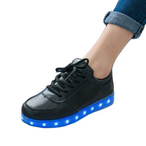 Breathable Colorful Luminous Ghost Step Dance Shoes Fluorescent Student Luminous Men and Women Usb Rechargeable Led Light Shoes