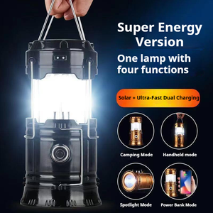 2026 New Super Bright Solar Camping Lantern | Waterproof Flashlight & Power Bank for Outdoor Adventures