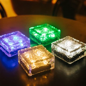 Hot Sale Waterproof IP65 Decorative Paving Brick LED Light Outdoor Solar Garden Lights Crystal Ice LED Bricks Light