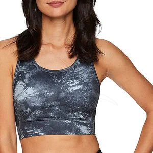 Women's Sport Fitness Sublimation Bra Breathable Adjustable High Quality Padded Light Support Removable Pads Workout Gym Quick