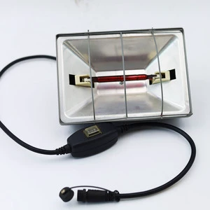 Dimmable R7S J118 Glass Heating Tube Aluminum Cover Halogen Bulbs 360 Beam Ruby Color E27 Base For Chicken Pig Duck