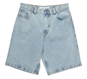 Custom Men's Denim Shorts Elastic Waist Blue Straight Leg Cropped Pants Summer Denim Shorts for Men