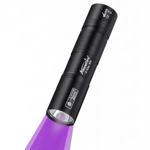 Alonefire 365nm UV Flashlight USB Rechargeable Mini Palm Ultraviolet Nail Lamp Torch Pets Urine Cat Tinea Money Ore Marker Light