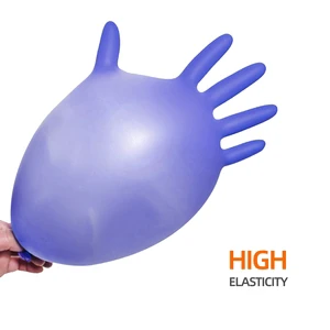 Comfortable Anti-Slip Clean Room Gloves Touch Screens Food Safe for Working Safety Purple 5mil Disposable Nitrile Gloves