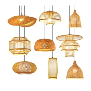 Wholesale High Quality Natural Handmade Woven Bamboo Lamp for Room Decoration Rattan Pendant Lamp Made in Vietnam