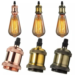 E26 E27 Vintage Ceramic Edison Industrial Pendant Metal Light Socket Replacement Screw in Lamp Socket Light Bulb Holder
