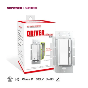 60w 30w CC Led Driver + Dimmer 2 In 1 300mA To 2100mA Output 120vac Wall Smart Dimmer Switch For Indoor Led Lighting