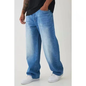 Plus Size Winter Summer Autumn Washed Pencil Pants Men's Jeans Blue Breathable Eco Friendly Cotton Denim OEM Custom Streetwear