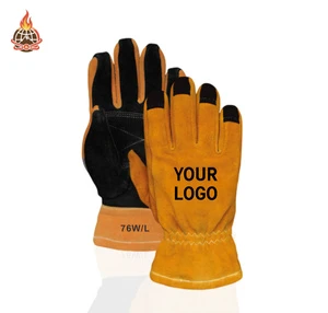 Manufacturer Surpplie Custom Logo Anti Cut Resistant Safety Glove Forest Fire-retardant Protective Rescue Firefighting Gloves