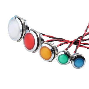 12/16/19/22mm 3-220V Ball Head Indicator Dash Panel Mount Warning Led Cycle Equipment IP67 Metal Indicator Light