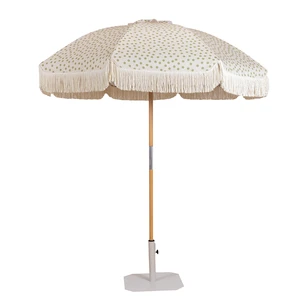 Wholesale Wooden Portable Outdoor Parasols Beach Umbrella For Swimming Pool Garden