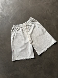 Summer Custom Men's Oversized Knee Length Raw Hem Ripped Distressed Baggy Jogger Sweat Shorts Man