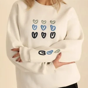Custom Women 100% Cotton Windproof Solid Color O Collar Design Pullover Long Sleeve Soft Classic Casual Washed Sweatshirt