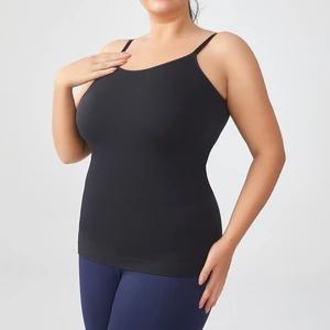 Customized Breathable Spandex Slim Waist Body Shapers for Plus Size Women Thin Strap Short Camisole Tops