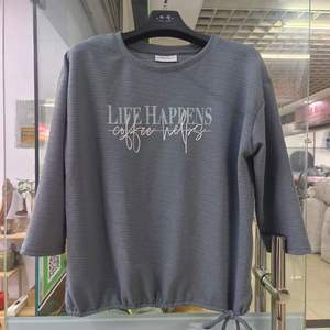 In Stock Plus Size Women's Casual Tops with Stand Collar and Front Logo-All Seasons T-shirt