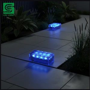 Outdoor Solar IP67 Rated Glass Brick Light LED Dimmable for Garden Paver and Landscape Lighting