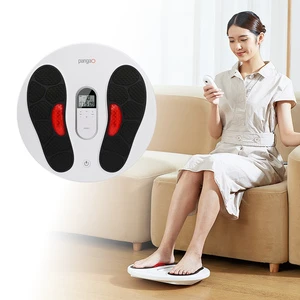 Intelligent Muscle Stimulator Red Light Therapy Low Frequency Pulse EMS Foot Massage Device With 2 TENS Electrode Stickers