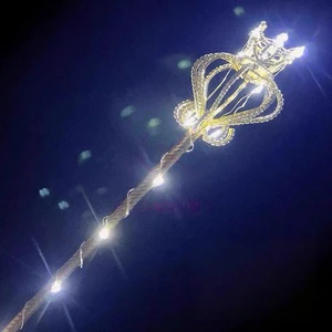 Queen's Scepter 100% Polyester Rhinestone Cane Luminous Lights Bar Nightclub Beauty Pageant Stage Dance Props Accessories