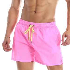Custom Mens Swim Shorts Trunks Breathable Quick Dry Beach Shorts Swimwear Solid Printed 100% Polyester Mens Board Shorts
