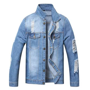 Wholesale Denim Jacket Men's Slim Fit Style Teens Boys Denim Jeans Jackets And Coats Loose Denim Jackets