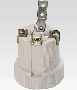 F519 Porcelain Lampholder with Bracket Ceramic Lamp Holder Light Socket E27