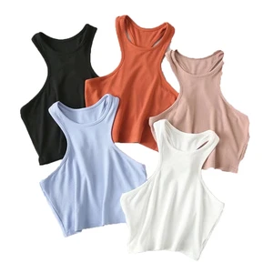 2025 New Arrival Plus Size Summer Jersey Solid Eco-Friendly Breathable Quick Dry High Street Style Short Women's Tank Top