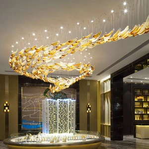 Contemporary Style Interior Decoration Lighting Villa Hotel Lobby Clear Hand Blown Glass Led Chandelier