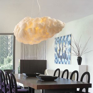 Modern Creative Romantic White Clouds Pendant Lights Led Lightning Effect Lamp White Soft Floating Cotton Cloud Hanging Light