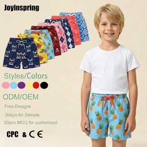 OEM ODM Cartoon Printing Swimming Trunks Pants Kids Board Shorts Custom Swim Shorts Boys 4 Way Stretch For Kids
