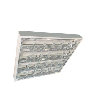 Factory Direct Price T8 Ceiling Grille Lamp 4X8W Rectangle Leaf Louver Fitting Fluorescent Light Fixture