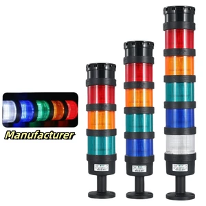 24V 220V Industrial Warning Indicator Tower Light CNC Lathe Equipment Siren Alarm Lamp with Buzzer 120dB