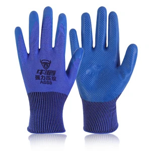 Semi-coated Latex Gloves Non-slip Wear-resistant for Construction Work Dipped Rubber with Embossed Texture Safety Work Gloves