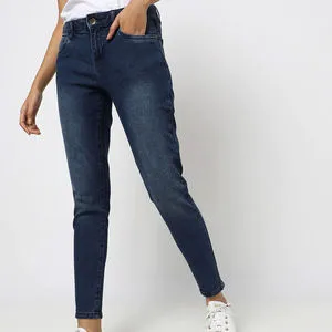 High Quality Women's Straight Leg Denim Pants | Breathable Skinny Fit High Waist Vintage Style Solid Jeans | Quick Dry