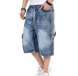 Men's Denim Shorts Summer Knitted Zippers 2025 Straight Cargo Pockets Streetwear Embroidery High Quality Factory Made Casual