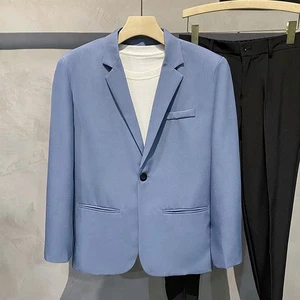 Casual Suit Jacket Blue Spring Fall Loose Commuter Casual Suit Top