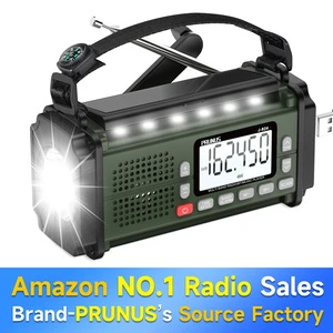 OEM Factory WB NOAA Emergency Radio SOS Flashlight Power Bank Solar Hand Crank USB Charging Wireless Speaker