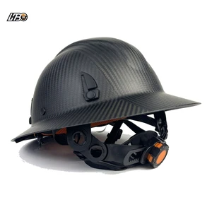HBC ANSI Z89.1 Type I ABS Carbon Fiber Pattern Full Brim Ventilated Safety Helmet Industrial Construction Rescue Hard Hat