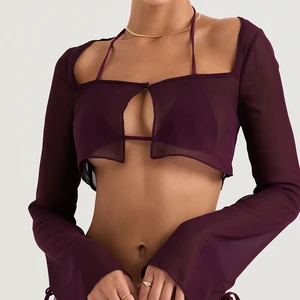 Prune Cover up Top Chic and Protective Fast Fashion Wear for Global Beaches