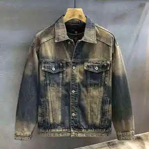Fashion Wholesale Denim Jackets Mens Layered Denim Jacket Transitional Weather Outerwear